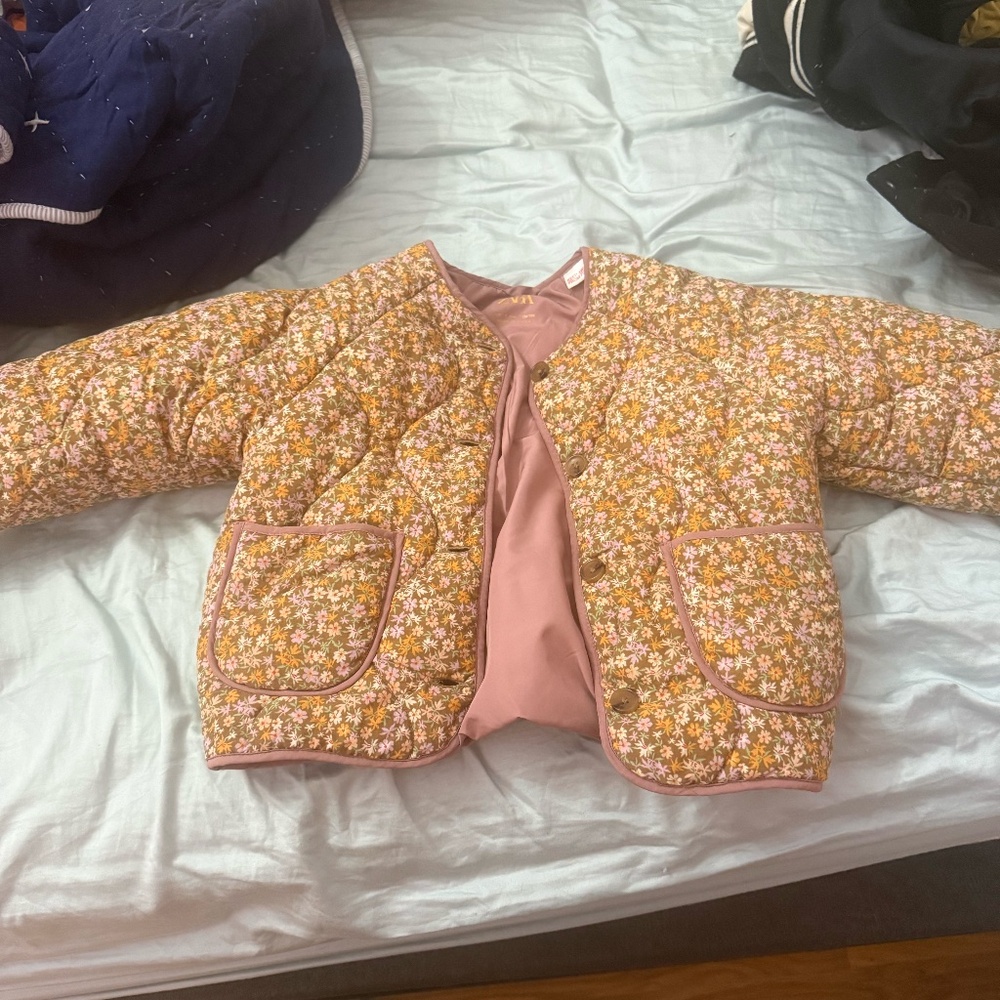 floral puffer coat
